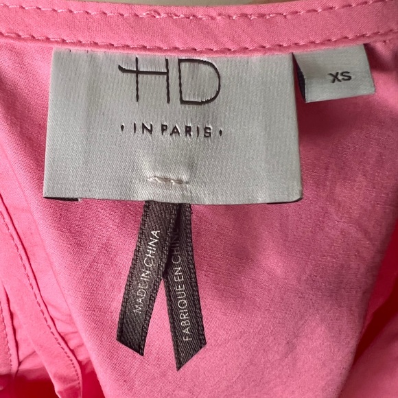 HD IN PARIS / ANTHROPOLOGIE Pink Ruffled Poplin Top - Sz XS - Picture 8 of 10